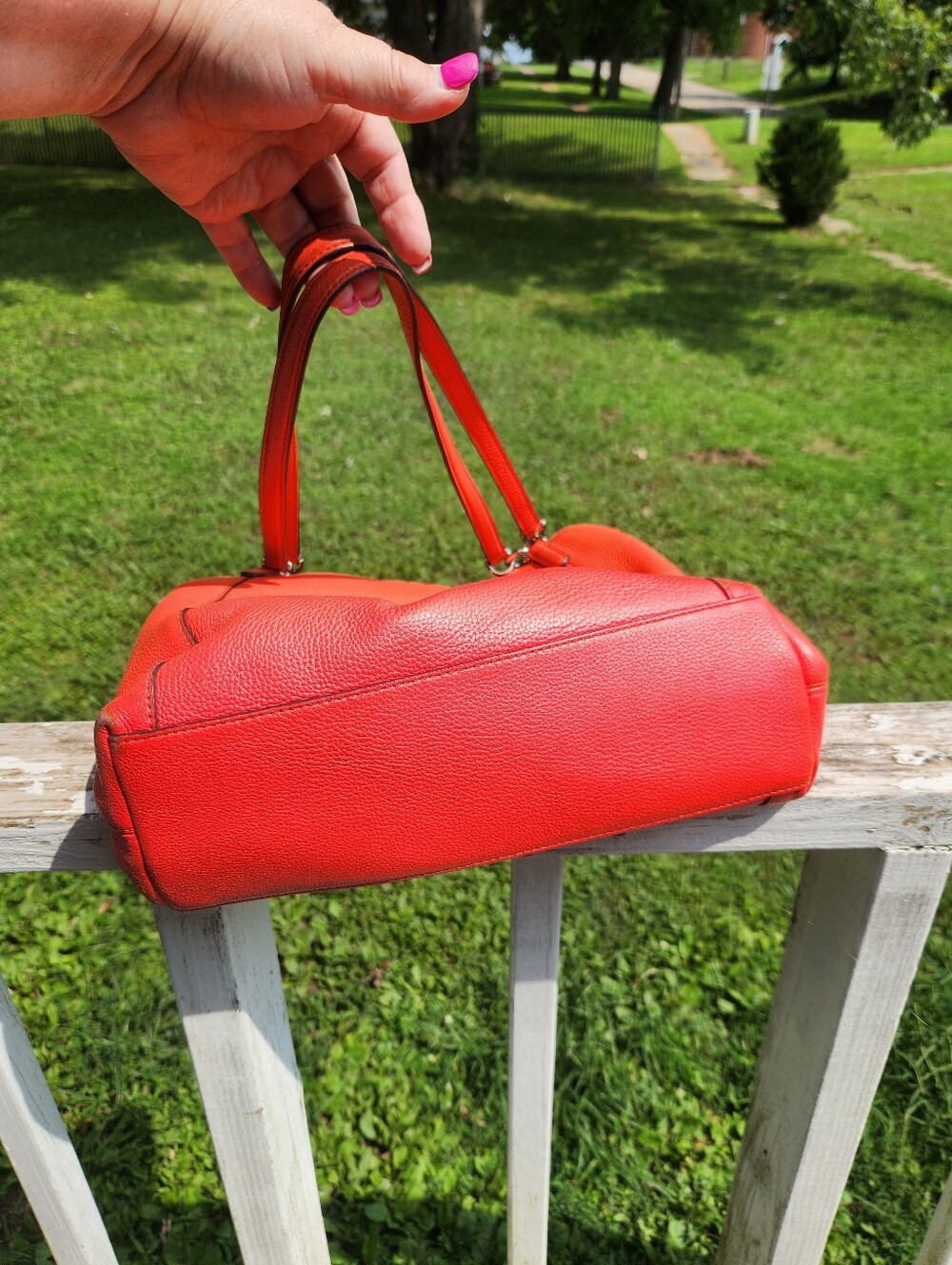 Kate Spade New York Jackson Pebbled Leather Shoulder Bag -Tangerine Preloved - Picture 8 of 11